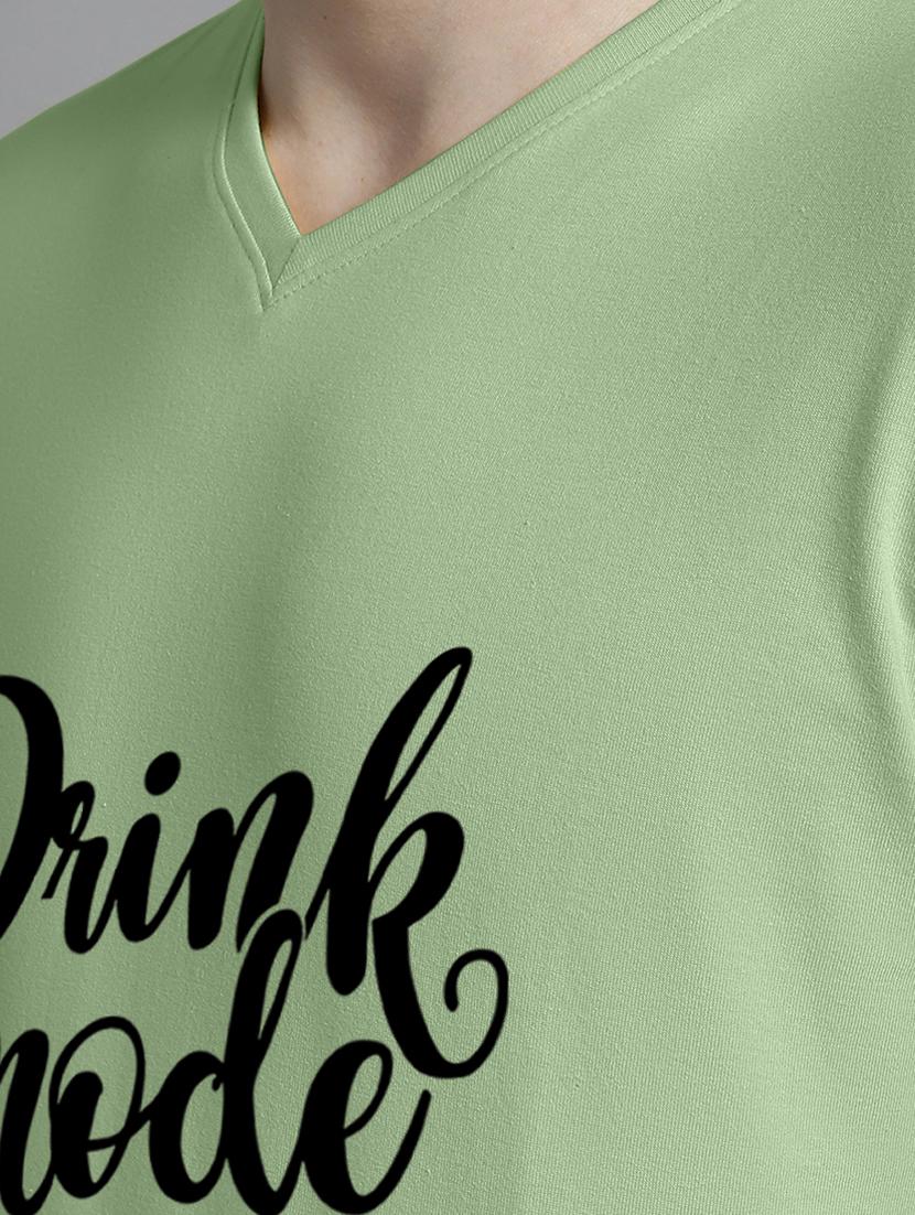 men green cotton chest print t-shirt - 20312177 - Standard Image - 4