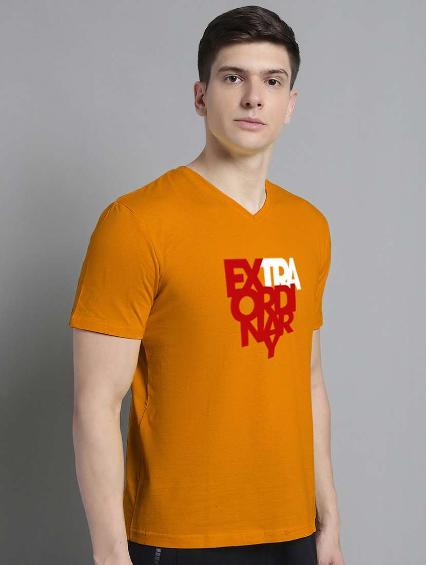 men v-neck graphic chest print t-shirt - 20312181 -  Standard Image - 1
