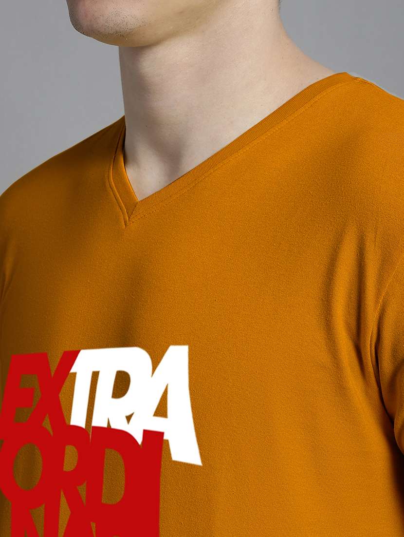 men v-neck graphic chest print t-shirt - 20312181 -  Standard Image - 4