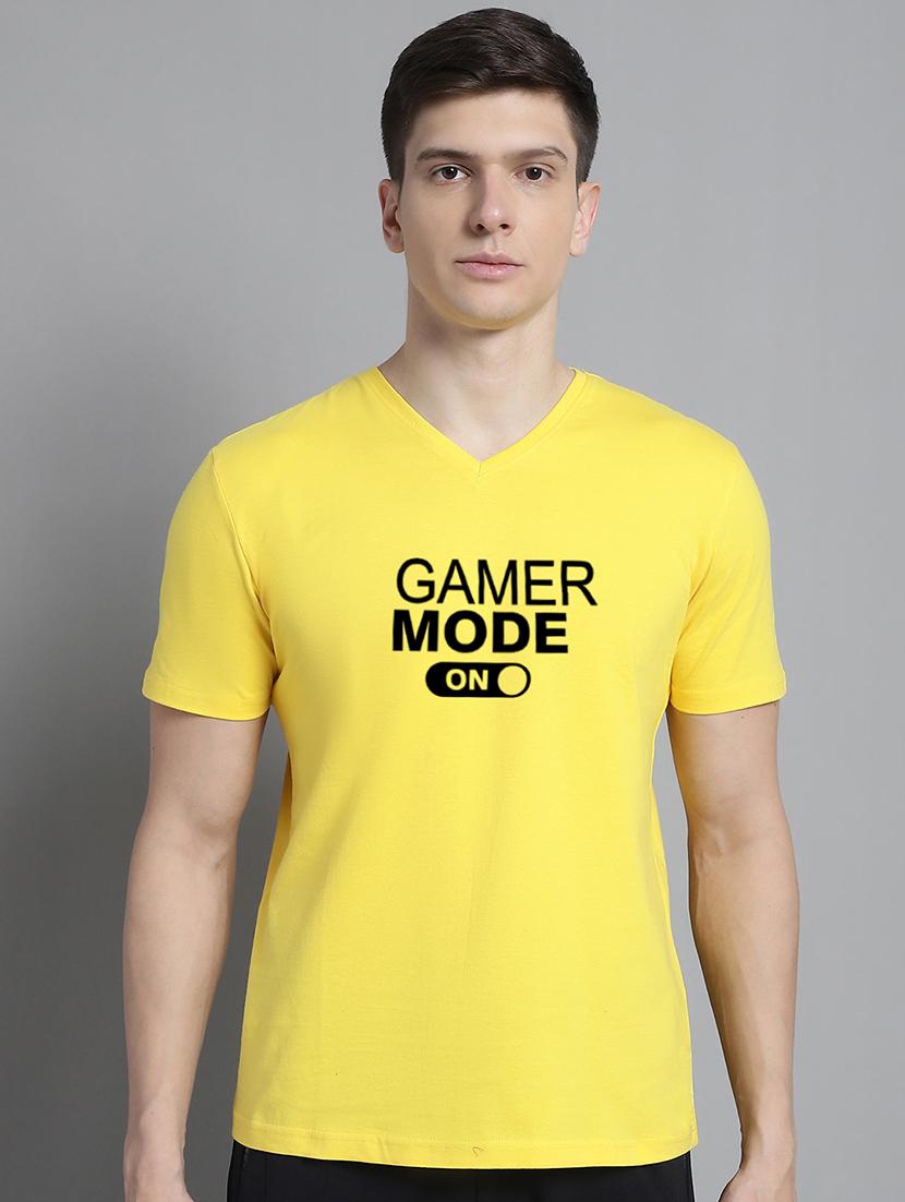 men v-neck graphic chest print t-shirt - 20312193 - Zoom Image - 0