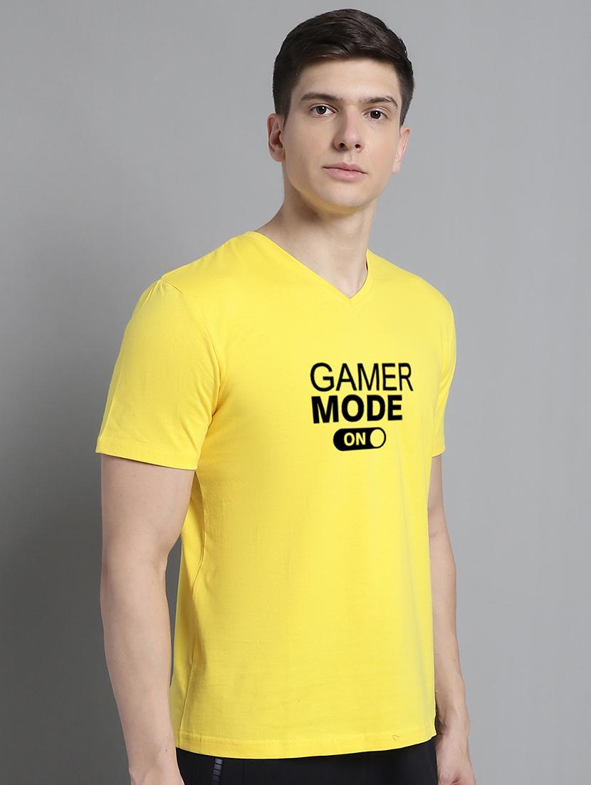 men v-neck graphic chest print t-shirt - 20312193 - Standard Image - 1