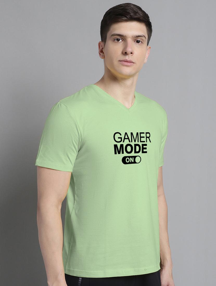 men green cotton chest print t-shirt - 20312198 - Standard Image - 1