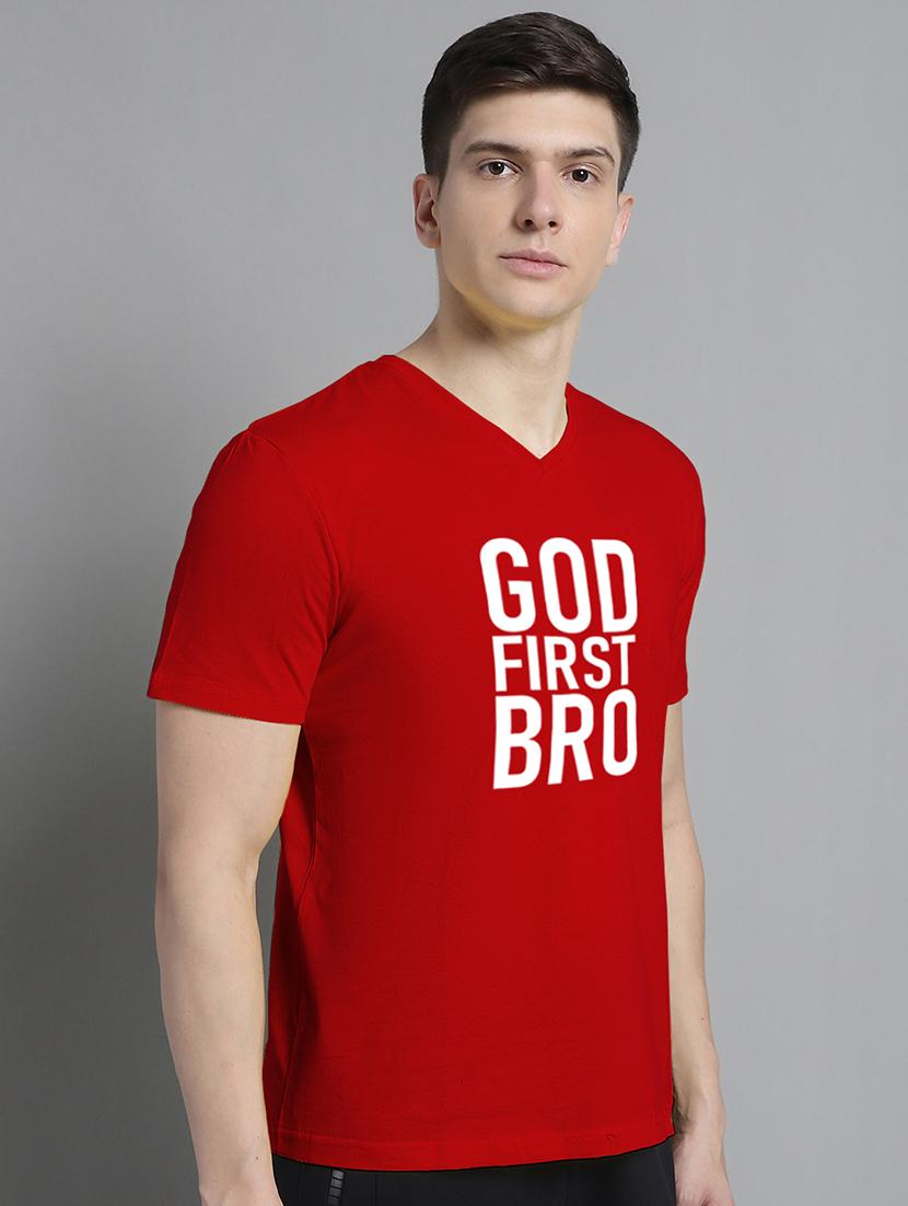 men front print short sleeve t-shirt - 20312199 - Standard Image - 1