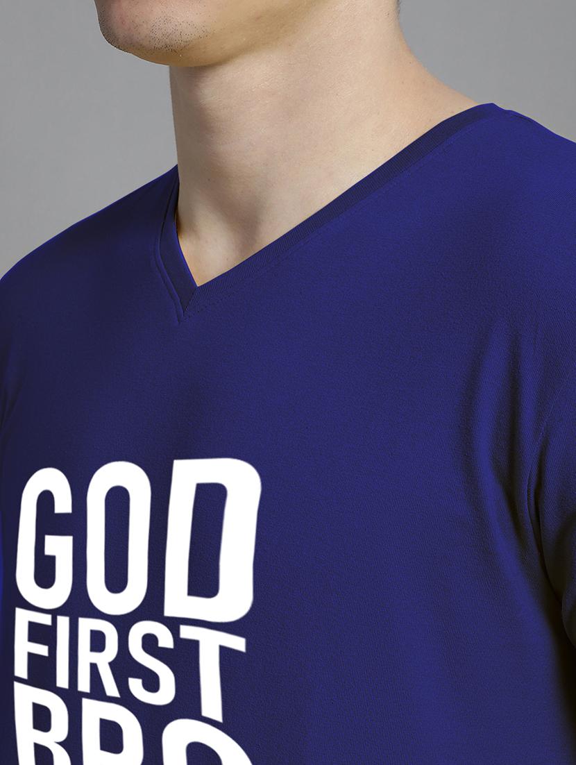 men v-neck graphic chest print t-shirt - 20312200 - Standard Image - 4
