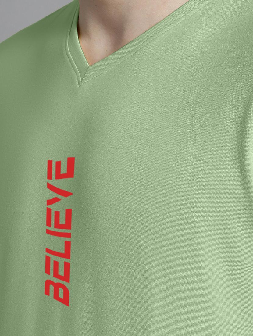 men green cotton chest print t-shirt - 20312211 - Standard Image - 4
