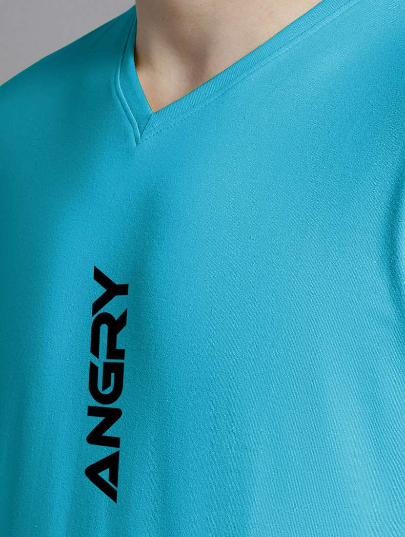 men blue cotton chest print t-shirt - 20312215 - Standard Image - 4