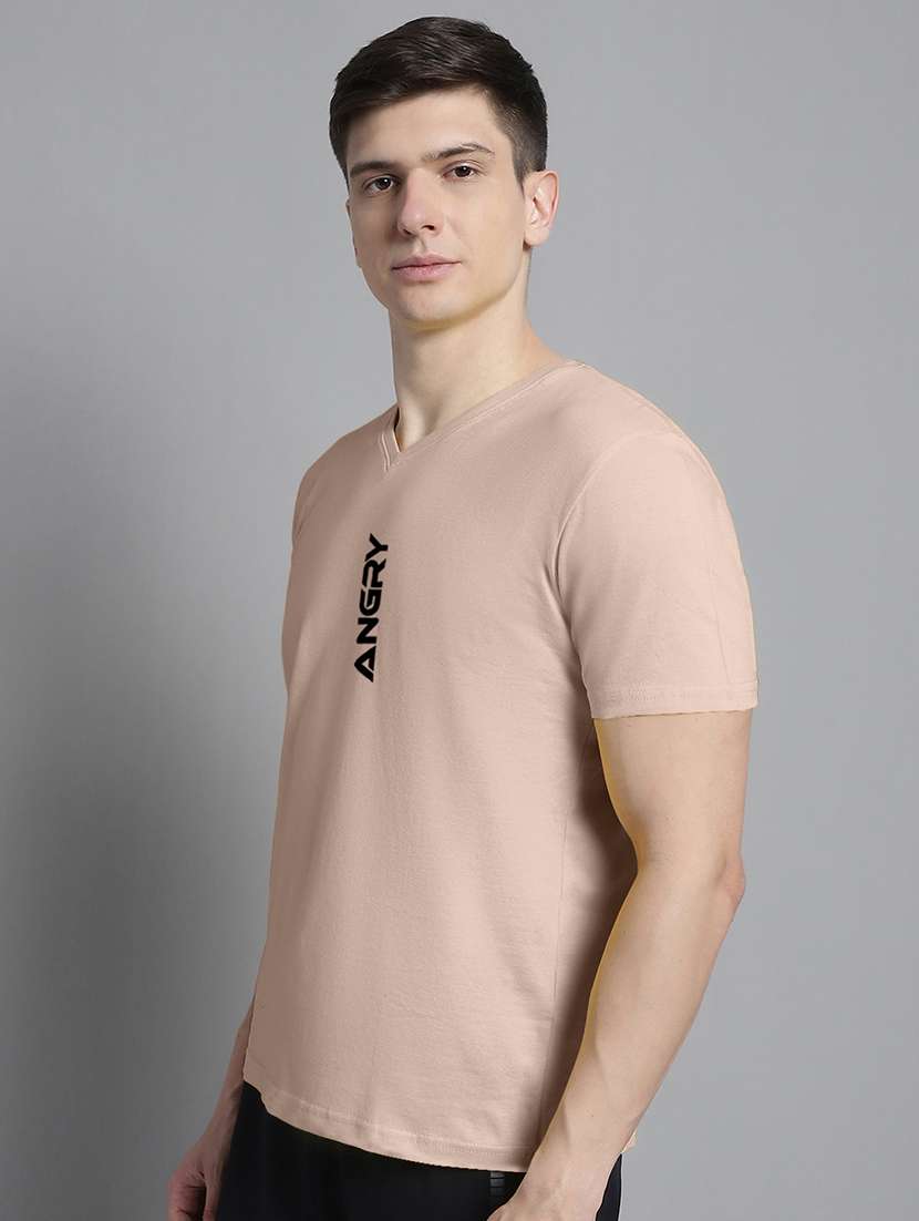 men v-neck graphic chest print t-shirt - 20312217 -  Standard Image - 1