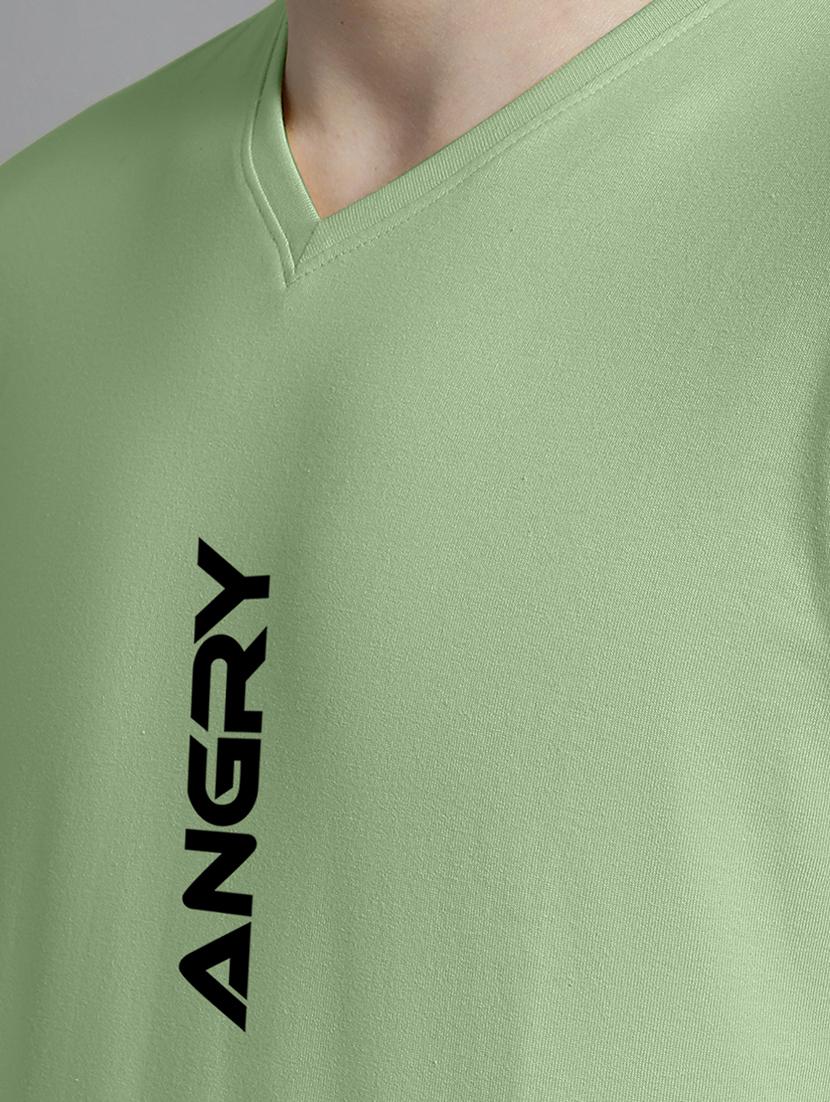 men light green cotton chest print t-shirt - 20312218 - Standard Image - 4