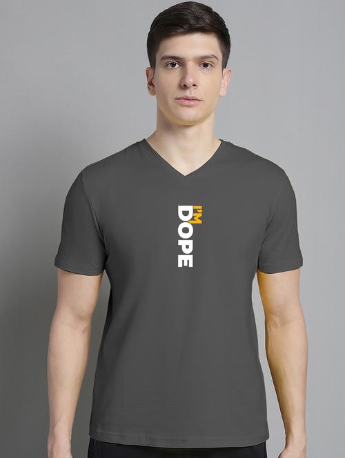 men v-neck graphic chest print t-shirt - 20312225 -  Standard Image - 0