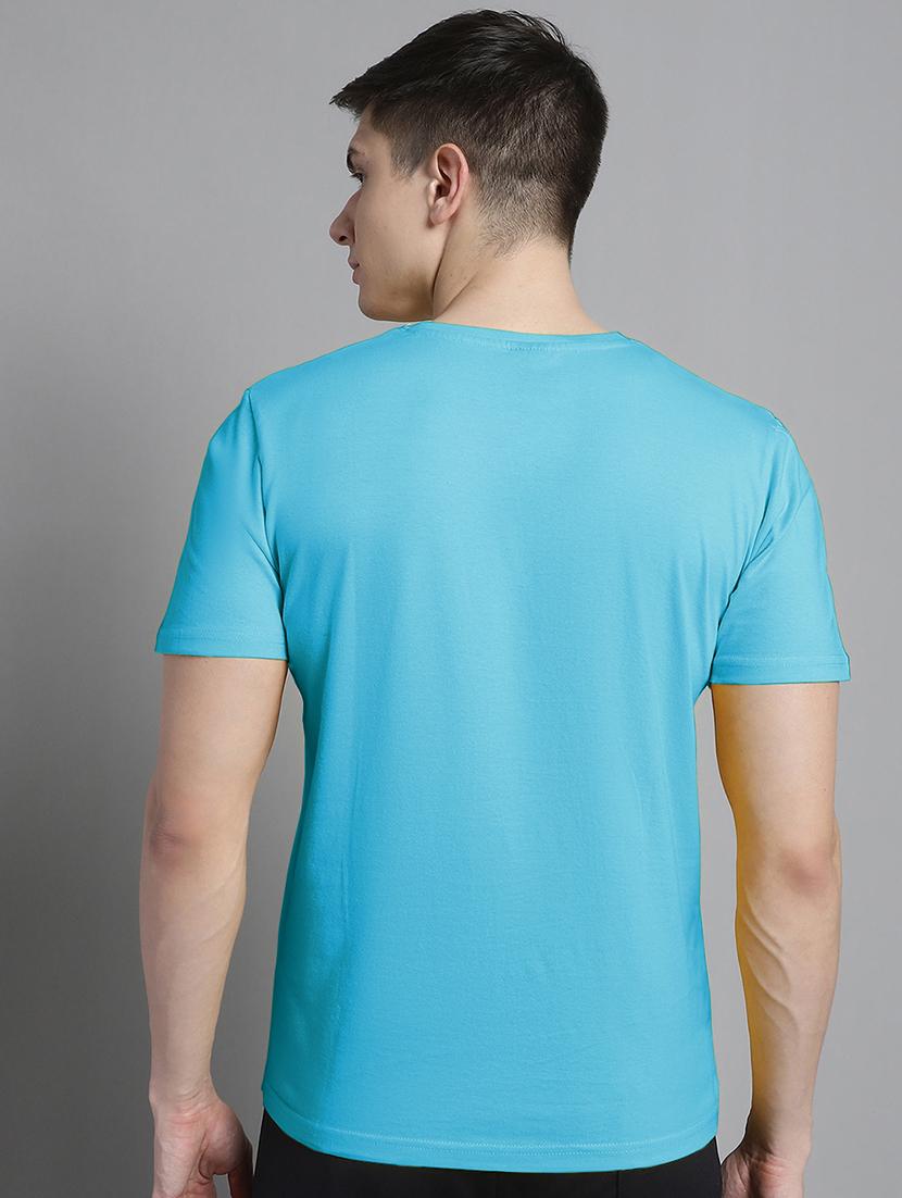 men v-neck graphic chest print t-shirt - 20312236 - Standard Image - 1