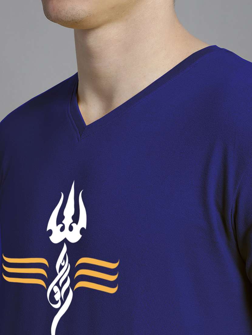 men v-neck graphic chest print t-shirt - 20312271 -  Standard Image - 4