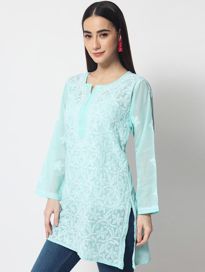 light blue colored straight kurta - 20315111 - Standard Image - 1