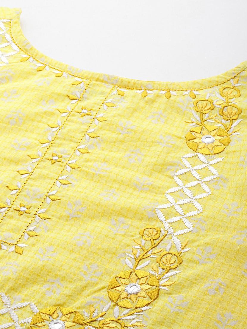 yellow colored kurta pant set - 20315955 - Standard Image - 4