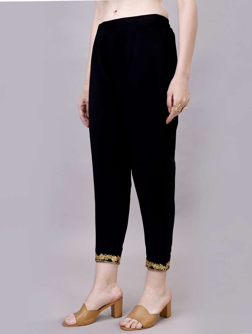 black colored kurta pant set - 20315969 -  Standard Image - 4