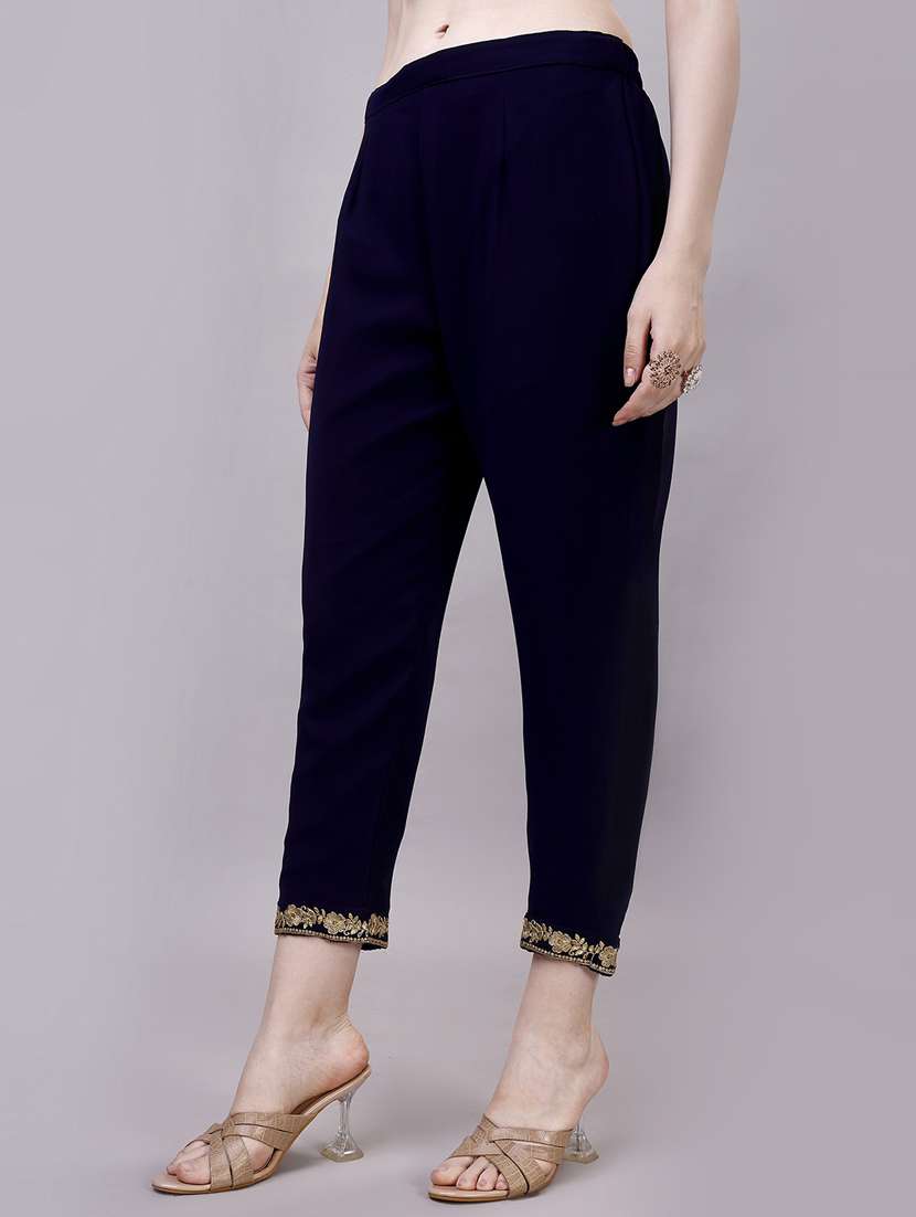 navy blue colored kurta pant set - 20315970 -  Standard Image - 4