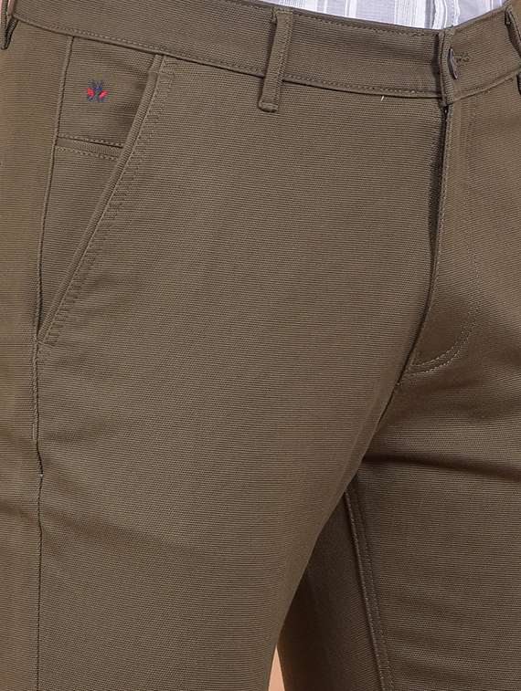 men charcoal cotton blend slim fit casual trouser - 20316183 -  Standard Image - 6