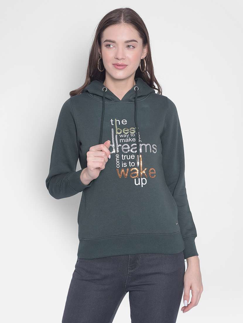 women's front print sweatshirt
