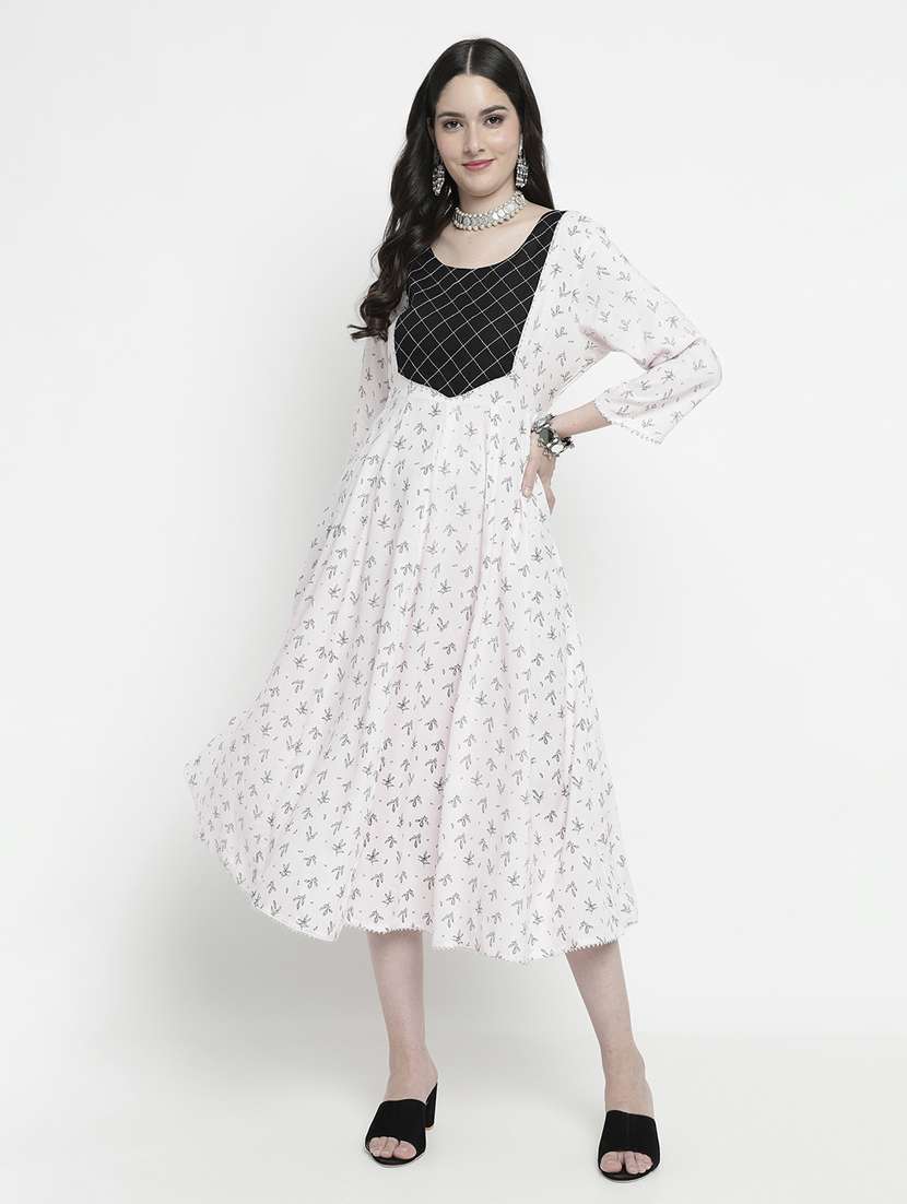 white colored flared kurta