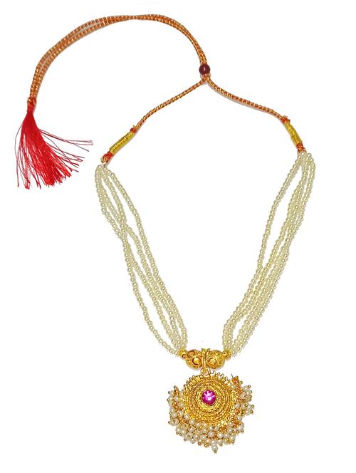 gold metal long necklace - 20316503 - Standard Image - 0