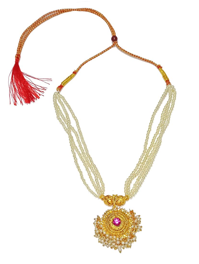 gold metal long necklace - 20316503 - Zoom Image - 0