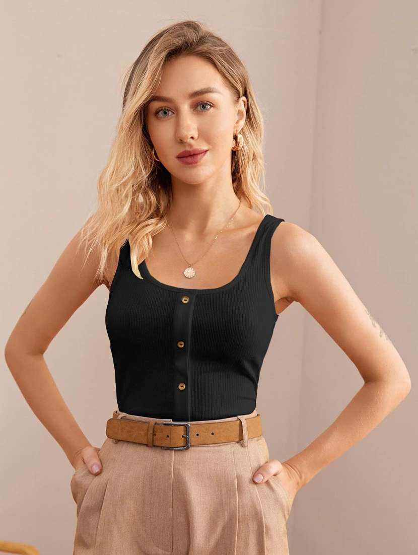 women's tank top scoop neck top