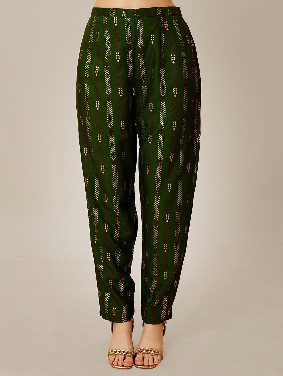 women green round neck kurta pant set - 20317892 - Standard Image - 4