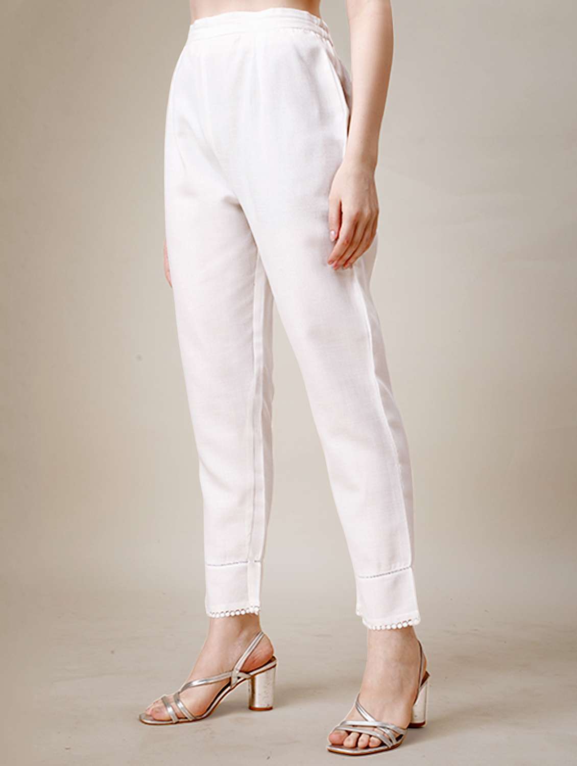 women orange round neck kurta pant set - 20317894 -  Standard Image - 4