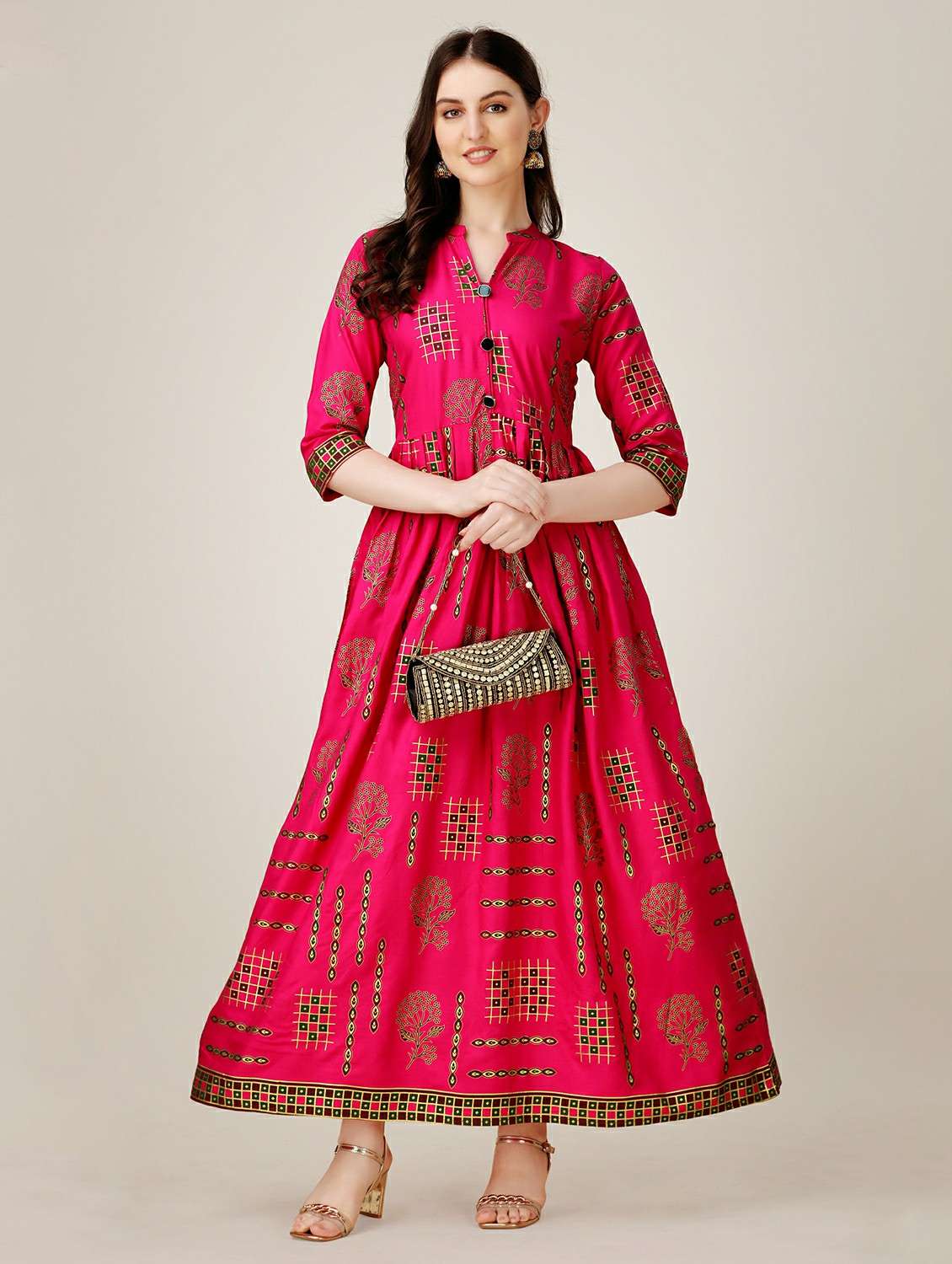 pink colored a-line kurta - 20317928 - Standard Image - 1