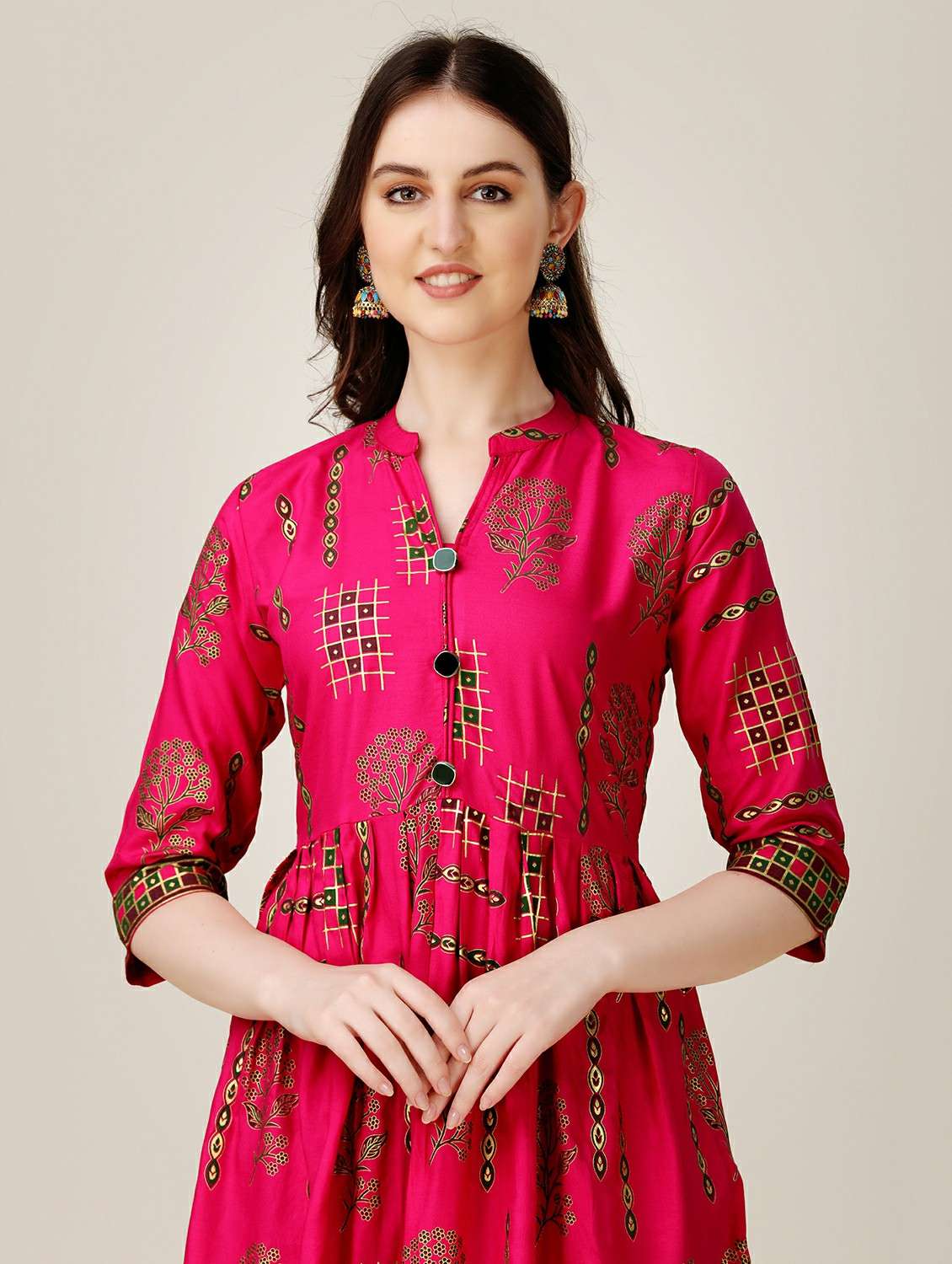 pink colored a-line kurta - 20317928 - Standard Image - 4