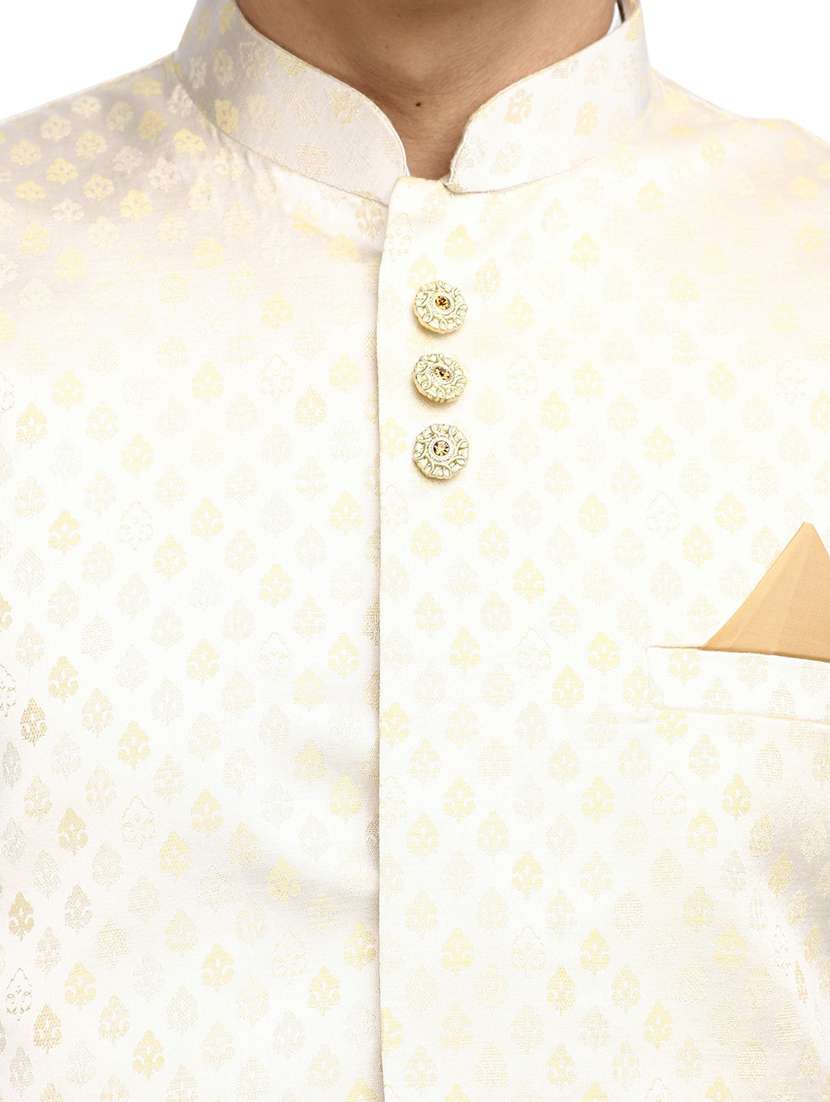 men mandarin neck cotton nehru jacket - 20318039 -  Standard Image - 4