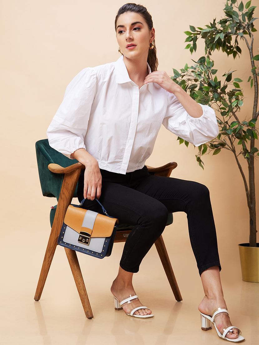 women white cotton shirt style top - 20318628 - Standard Image - 4