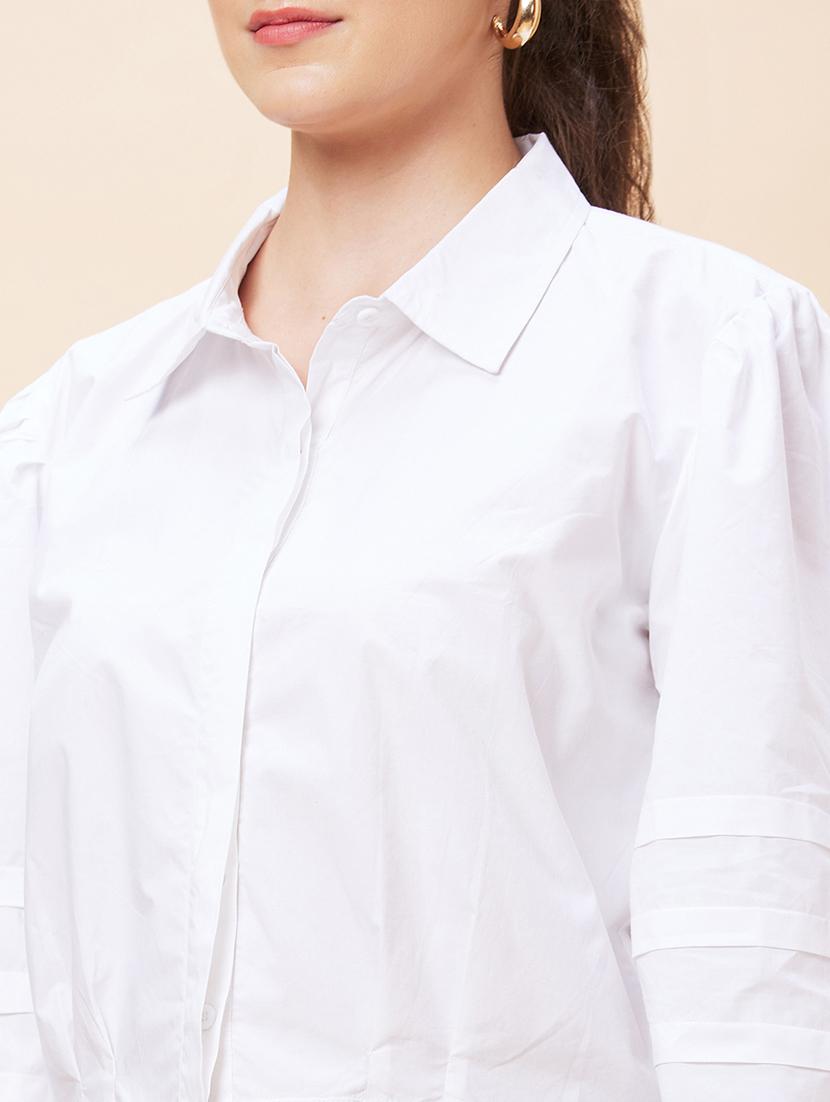 women white cotton shirt style top - 20318628 - Standard Image - 6