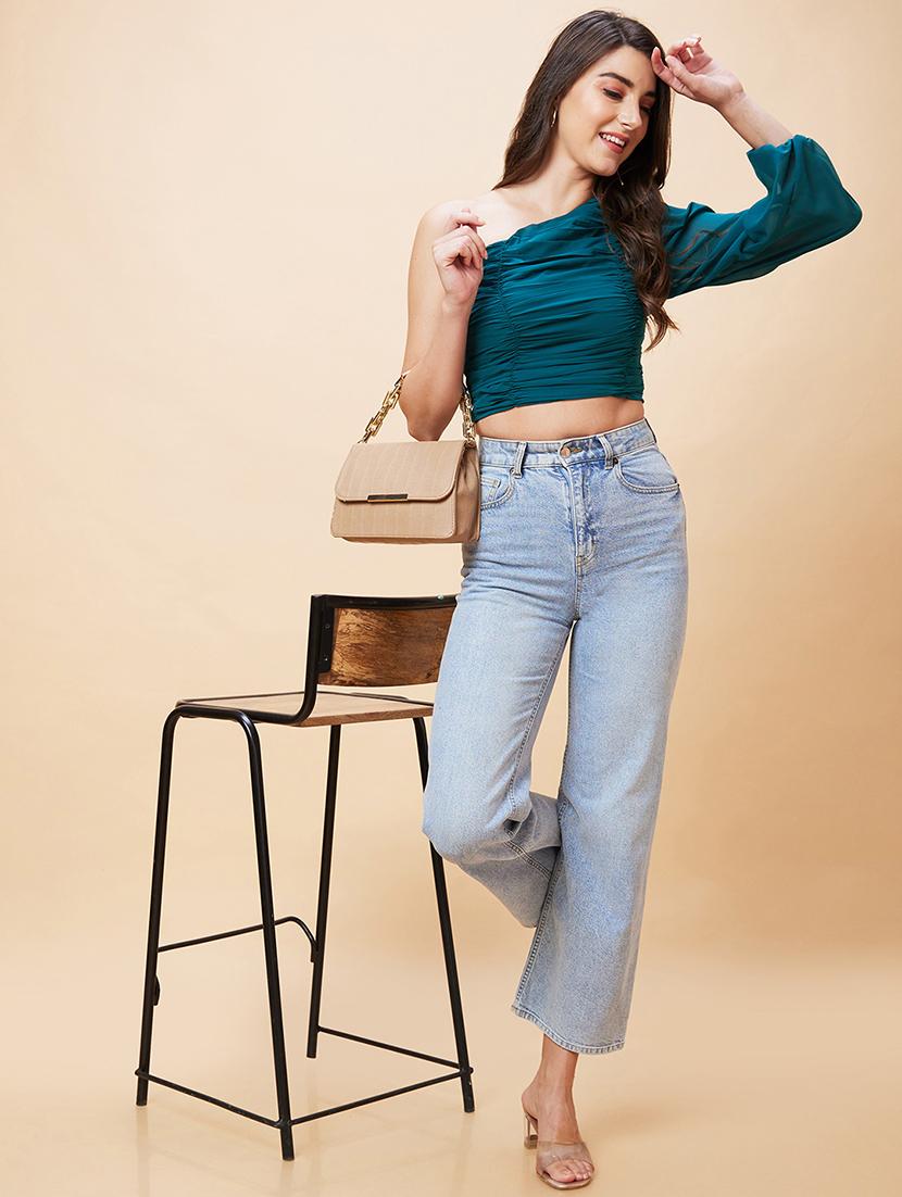 women green polyester crop top - 20318636 - Standard Image - 4