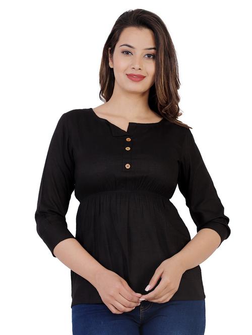 black solid regular top - 20319327 -  Standard Image - 0
