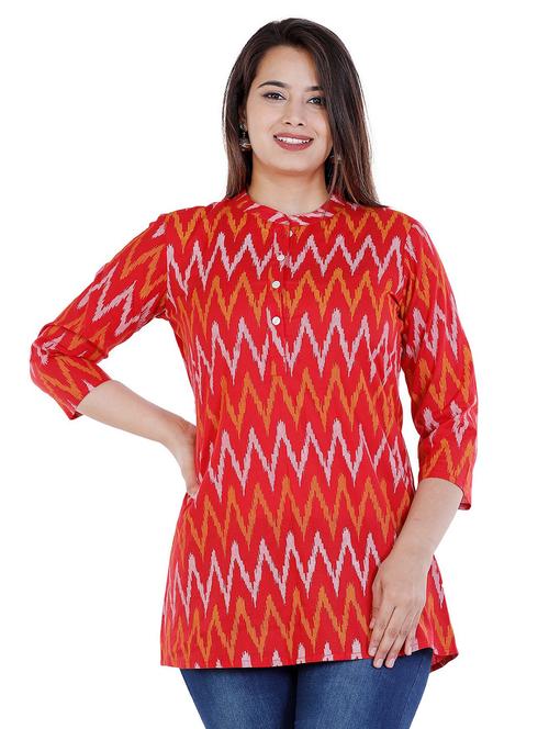 red chevron regular tunic - 20319350 -  Standard Image - 0