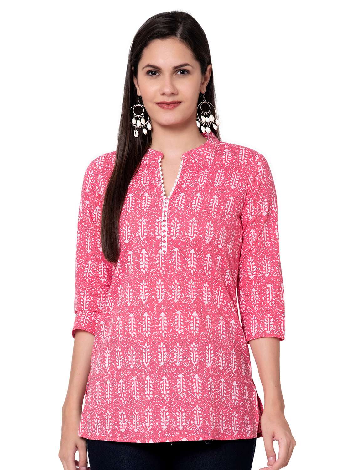 pink cotton regular tunic