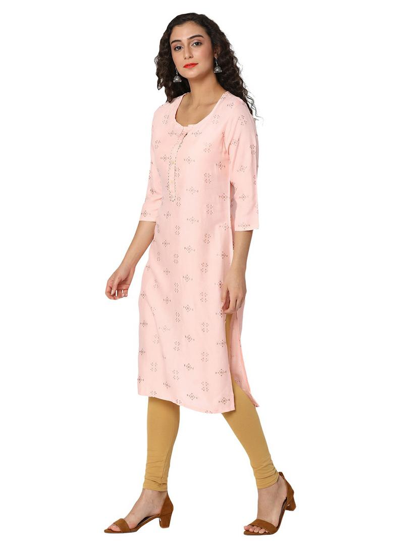 women rosewater round neck straight kurta - 20319651 - Standard Image - 1