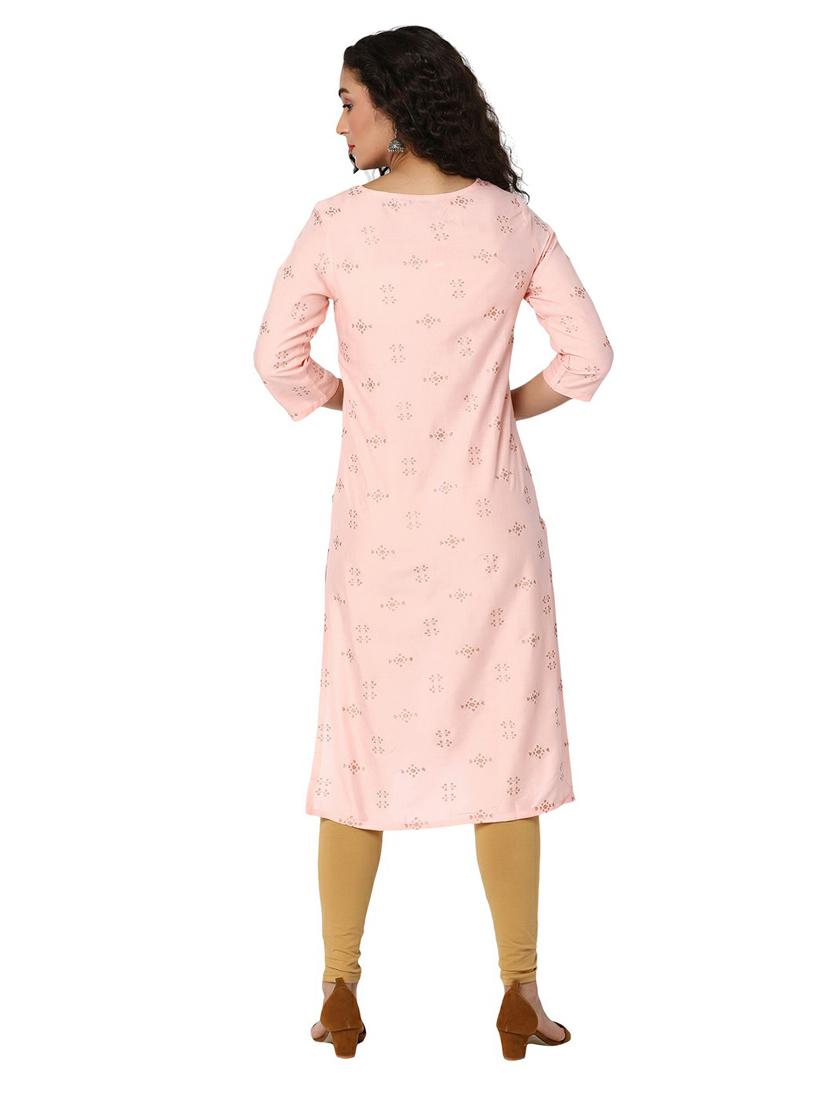 women rosewater round neck straight kurta - 20319651 - Standard Image - 4