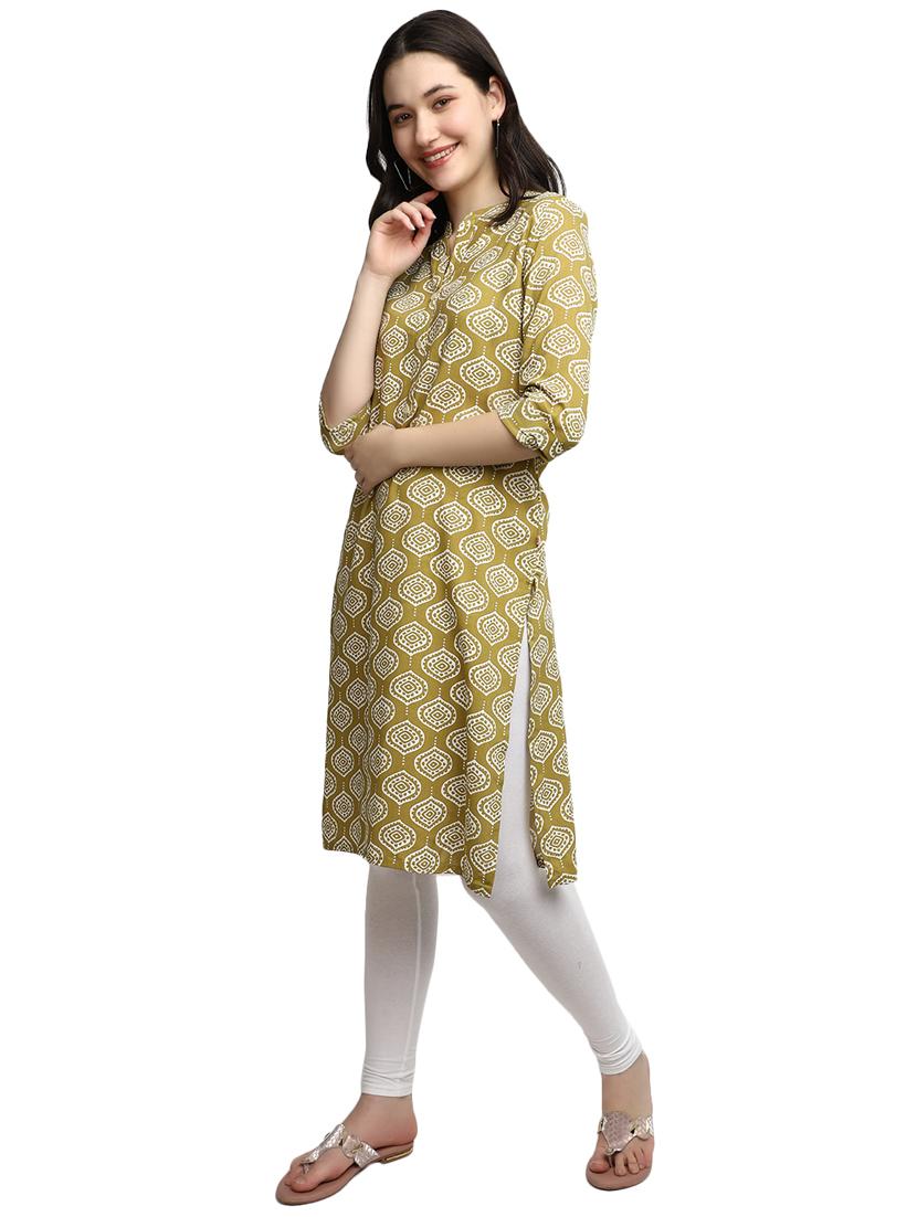 printed mandarin neck straight kurta  - 20319691 -  Standard Image - 1