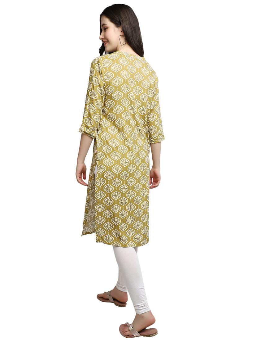 printed mandarin neck straight kurta - 20319691 - Standard Image - 4