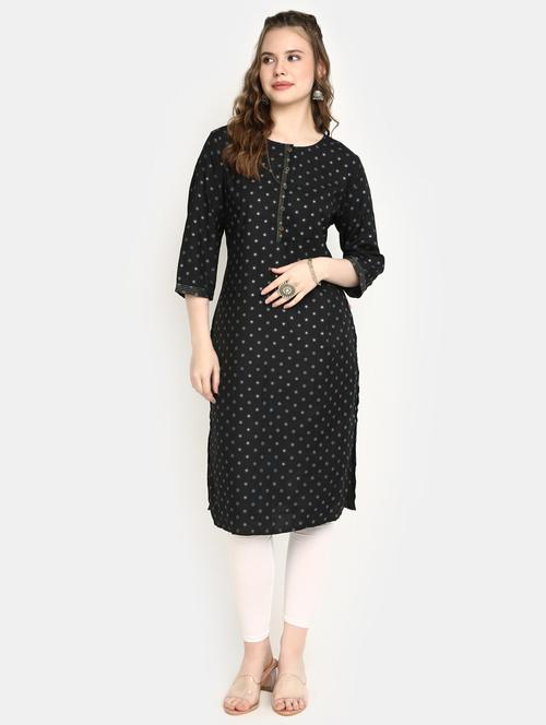 foil printed polka dots straight kurta  - 20319758 -  Standard Image - 0