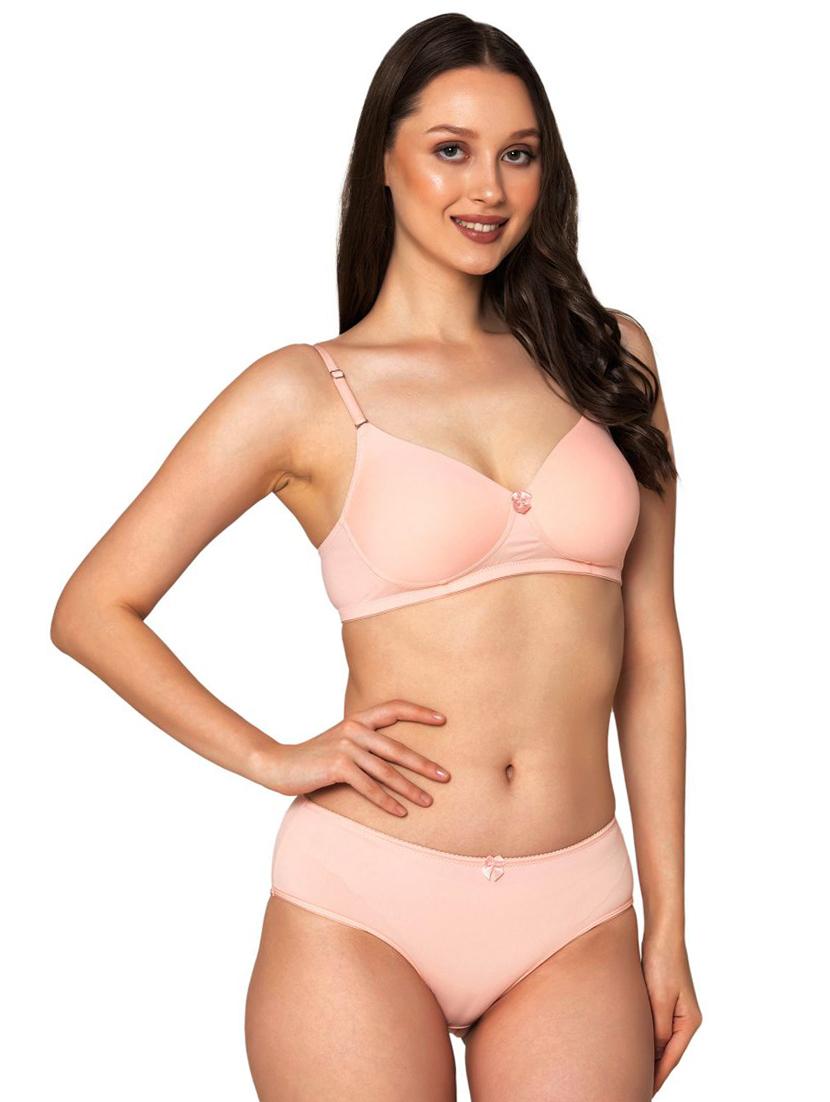 women solid bra and panty set - 20322086 -  Standard Image - 1