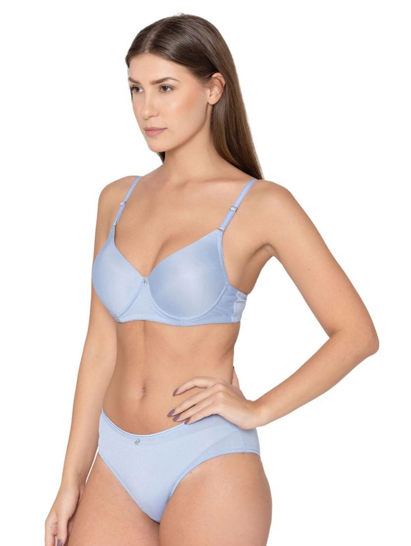 light blue solid bra and panty set - 20322090 - Standard Image - 1