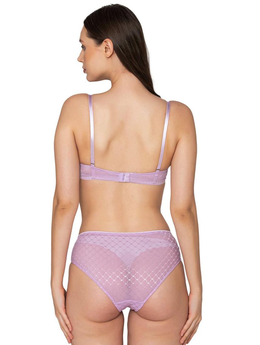 purple lace bra and panty set - 20322107 - Standard Image - 1