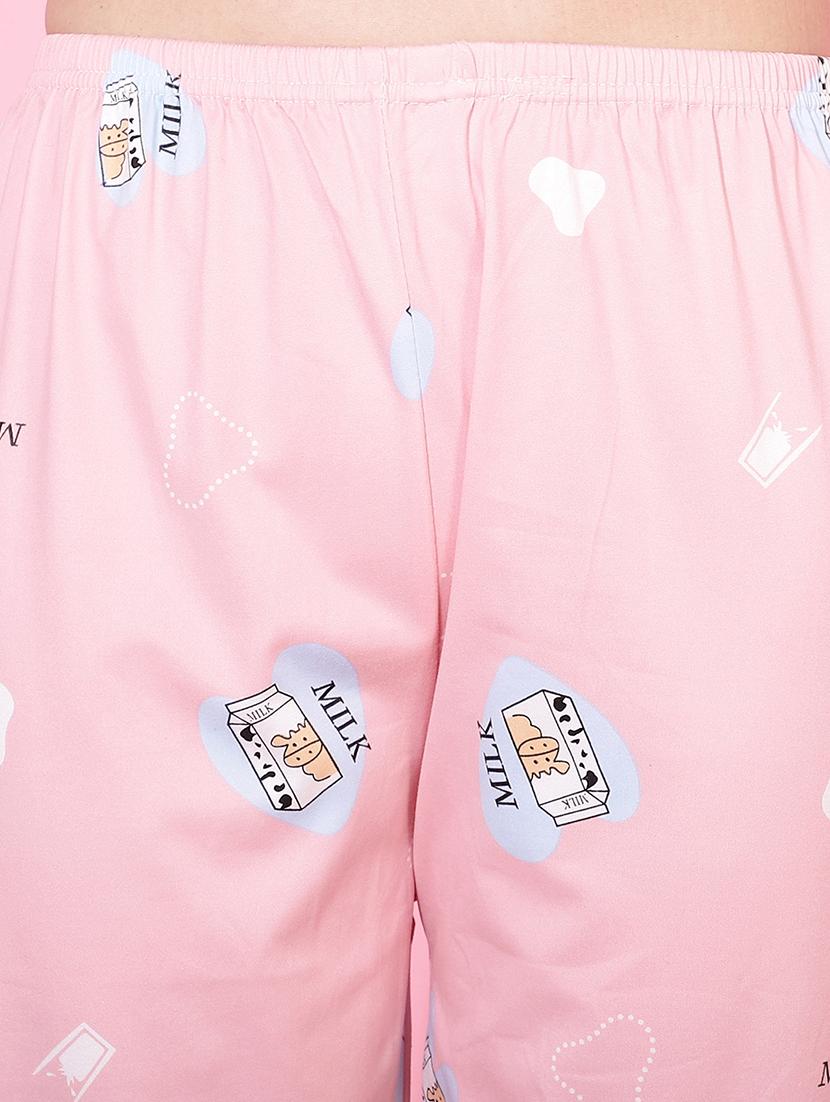 pink quirky print pyjama nightwear set - 20322504 - Standard Image - 4