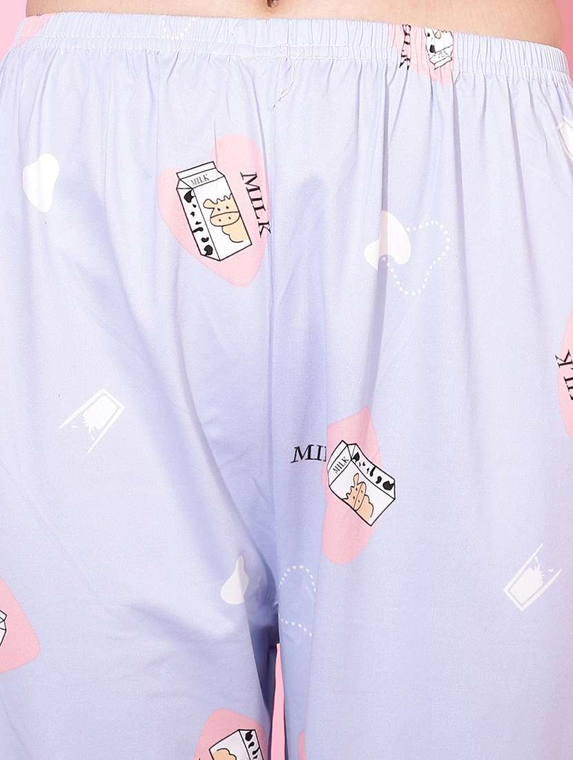 blue quirky print pyjama set nightwear - 20322505 -  Standard Image - 4