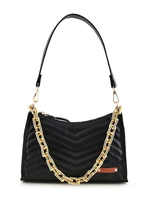 black leatherette (pu) hobo handbag - 20322575 - Standard Image - 0