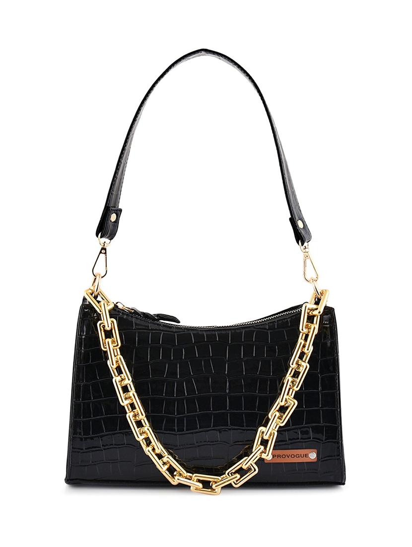 black leatherette (pu) hobo handbag - 20322578 - Zoom Image - 0