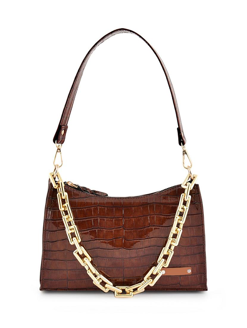 brown leatherette (pu) hobo handbag - 20322580 - Zoom Image - 0