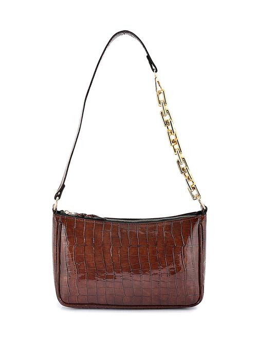 brown leatherette (pu) hobo handbag - 20322588 - Standard Image - 0
